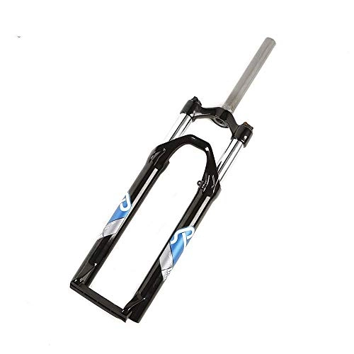 Mountain Bike Fork : Waui 27.5" Mountain Bike Fork Air Pressure Shock Absorber Aluminum Alloy MTB Disc Brake Control Adjustable Lockable (Color : Blue)