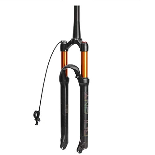 Mountain Bike Fork : Waui 27.5" Mountain Bike Suspension Fork, Magnesium Alloy Pneumatic Shock Absorber Bicycle Accessories 1-1 / 8" Travel 100mm (Color : B, Size : 29INCH)