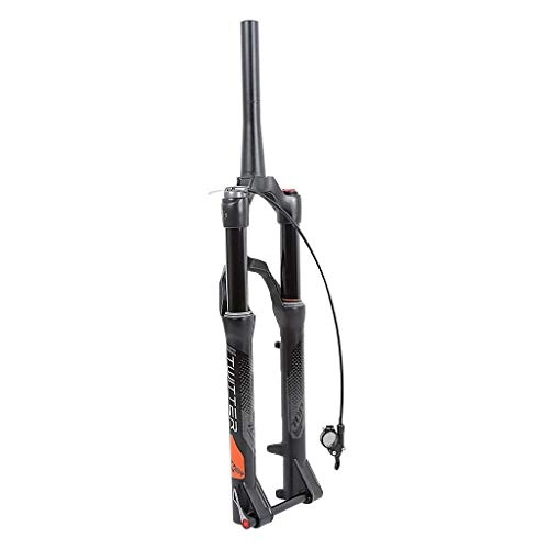 Mountain Bike Fork : Waui 27.5" Suspension Fork, Aluminum-magnesium Alloy Rear Axle Inner Tube Barrel Shaft 15mm Cone 1-1 / 8" Travel:100mm Black (Color : B, Size : 27.5inch)