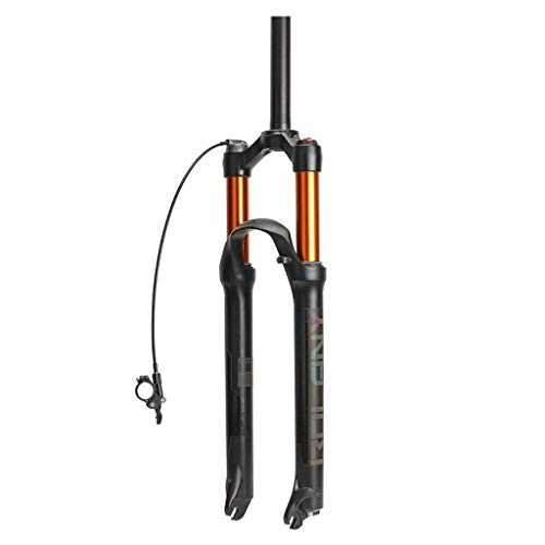 Mountain Bike Fork : Waui 27.5" Suspension Fork, Outdoor Aluminum Alloy Disc Brake Damping Adjustment Cone Tube 1-1 / 8" Shock absorber fork (Size : 26inch)