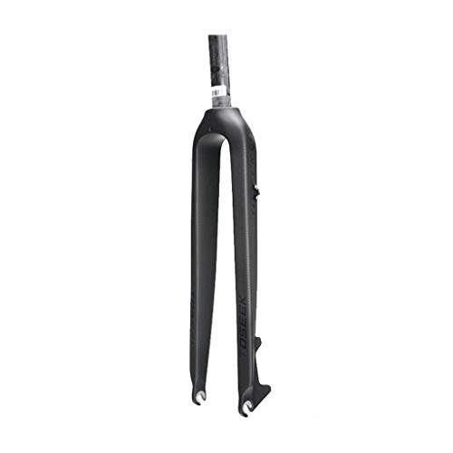 Mountain Bike Fork : Waui Bicycle Suspension Fork, Full Carbon Rigid 3K Fiber MTB Bike Disc Brake Front Fork 1-1 / 8'(28.6mm) 29inch Black (Color : B, Size : 27.5inch)