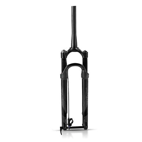 Mountain Bike Fork : Waui Downhill Suspension Forks, 29inch MTB Aluminum-magnesium Alloy Cone Disc Brake Damping Adjustment Travel 100mm Black (Color : 27.5inch, Size : B)