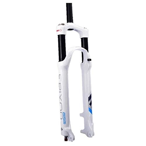 Mountain Bike Fork : Waui Suspension Bicycle MTB Fork Carbon Steerer Tube MTB Mountain Bike 26 / 27.5 Inch Shock Absorber Stroke 100 Mm (Color : White, Size : 26inch)