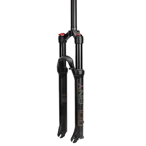 Mountain Bike Fork : Waui Suspension Forks, 26inch Mountain Bike 1-1 / 8' Lightweight Magnesium Alloy MTB Suspension Lock Shoulder (Color : Black, Size : 27.5inch)