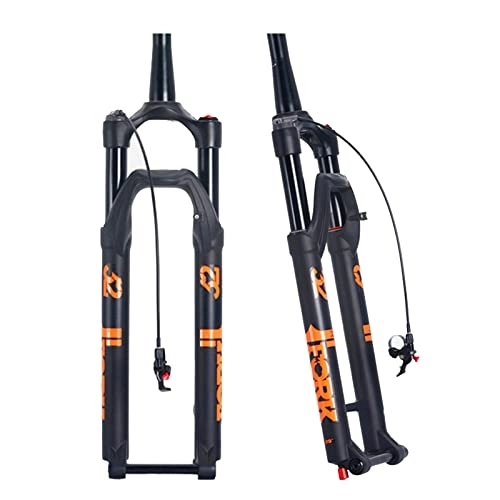 Mountain Bike Fork : WDNMDY MTB Thru Axle Suspension Fork - 27.5 / 29 Inch, 28.6mm Tapered Tube Air Front Fork, 15X100, Damping Rebound, Travel 140mm Mountain Bike Remote Lockout Off-road Bicycle Black
