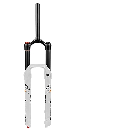 Mountain Bike Fork : WENZI9DU Bike Fork Solo Air with Rebound Damping MTB Front Suspension 160mm Travel 34MM 26 27.5 / 29er Straight Bicycle QuickRelease (Color : 160-26 white)
