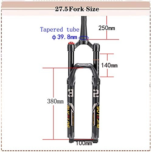 Mountain Bike Fork : WFBD-CN mountain bike fork MTB Bike Air Suspension Forks 26 / 27.5 / 29 Bicycle Front Fork 15mm Thru Axle Disac Brake Bicycle Accessories bike suspension forks (Color : Tapered 27.5)