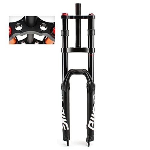 Mountain Bike Fork : WHQWZ Bike Suspension Fork 27.5 / 29 inch 150mm for Mountain Bike DH Air Double Shoulder Downhill Rappelling Bicycle fork 28.6mm Straight Tube forks (Color : Black, Size : 27.5 inch)