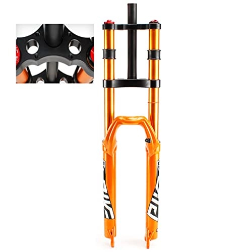 Mountain Bike Fork : WHQWZ MTB DH Fork Bike Air 27.5 29 Inch 150mm Ultralight Double Shoulder Control 28.6mm Straight Tube Fork Bicycle Downhill Suspension 2150g (Color : Orange, Size : 26 inch)