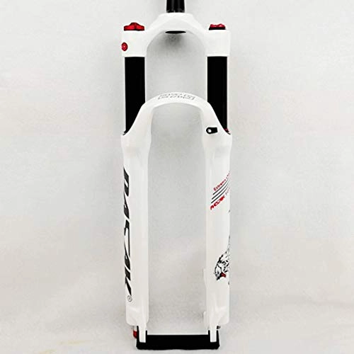 Mountain Bike Fork : WWL 26 / 27.5 / 29 Inch Mountain Bike Air Pressure Suspension Fork Gas Fork Shoulder Control Remote Control Damping Turtle Free Of Charge (Color : White, Size : 26)
