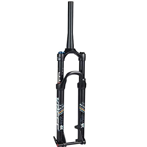 Mountain Bike Fork : WWL 26 / 27.5 / 29 Inch Suspension Fork 120 Mm MTB Mountain Bike Fork For Bicycle Locked Up Inner Tube Suspension (Color : Black, Size : 29)