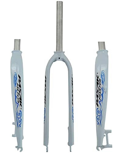 Mountain Bike Fork : WXX 26 / 27.5 / 29 Inch Bicycle Hard Fork 700C Mountain Bike Straight Tube Aluminum Alloy Front Fork Pure Disc Brake for Bicycle Accessories, white and blue, 27.5 inch