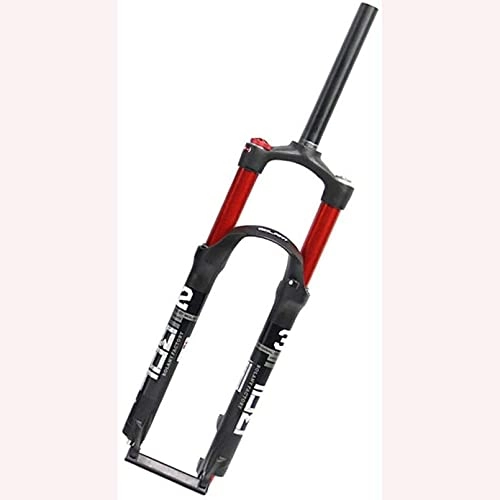 Mountain Bike Fork : WYJW Bicycle MTB Suspension Fork, Mountain Bike Cycling Front Suspension Fork, Straight Steerer Front Fork, Double Air Chamber System, Suspension Air Fork, Aluminum Alloy Pneumatic System, Red-26In