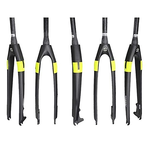 Mountain Bike Fork : WYJW Carbon Fiber Cycling Suspensions Forks, UD Front Fork Bicycle Hard Fork Disc Brake 26 / 27.5 / 29 Inch Cone Head Mountain Bike Full Carbon Fork (One)