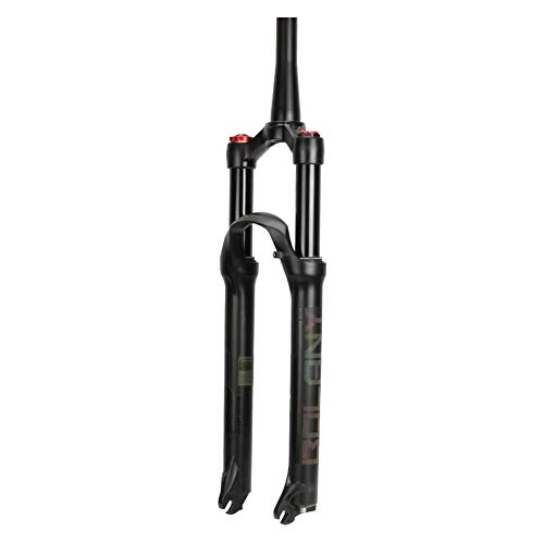 Mountain Bike Fork : WZ Bicycle Front Forks, MTB 26 / 27.5 / 29 Inch Travel 100mm Matte Cone Tube Shoulder Control Line Control Damping Adjustment Black (Design : A, Size : 29inch)