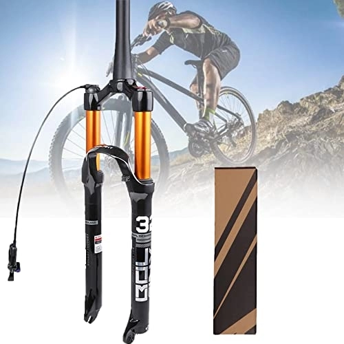 Mountain Bike Fork : WZFANJIJ MTB ​Fork 120mm Travel, 1-1 / 8" Straight / Tapered Mountain Bike Fork Rebound Adjust, 15mm×100mm Axle, Manual Lockout Air Shocks, RemoteLockOutA-26inch