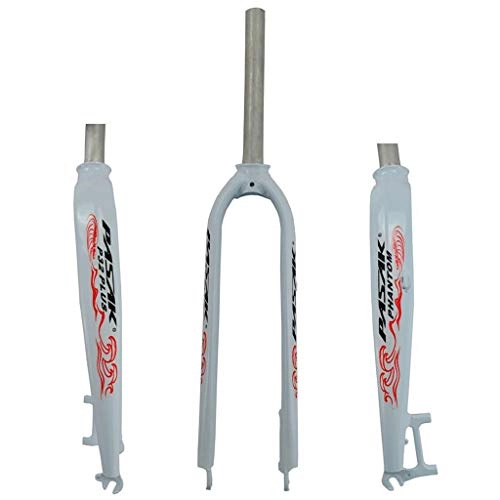 Mountain Bike Fork : Xiami Bike Suspension Forks Oil-cast Hard Fork 26 / 27.5 / 29 Inch / 700C Mountain / Road Bike General Aluminum Alloy Front Fork Disc Brake Bright White+Red UV Reflective Trademark (Size : 29"(700C))