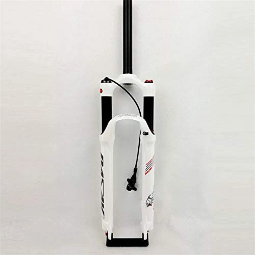 Mountain Bike Fork : Xiami MTB Suspension Forks 26 / 27.5 / 29 Inch Remote Lockout Straight Tube Lightweight Springback Knob Aluminum Alloy Damping Air Front Fork Bright White Reflective Pattern