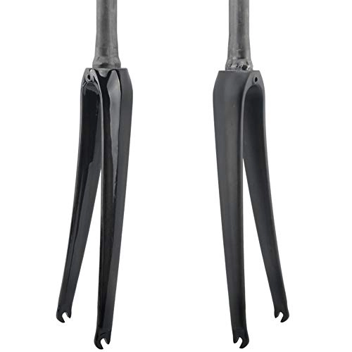 Mountain Bike Fork : XINGYA Bicycle Road Bike Fork Carbon Fiber Tapered Front Fork 700C Cycling Parts UD Finish Glossy Matte (Color : Glossy)