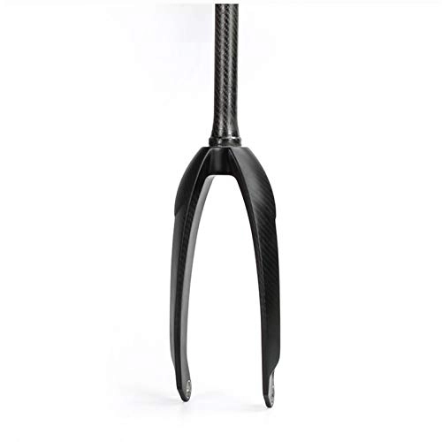 Mountain Bike Fork : XINGYA Carbon fiber 20" front fork performance vehicle 100 * 20MM barrel axle bicycle hard fork (Color : Black)