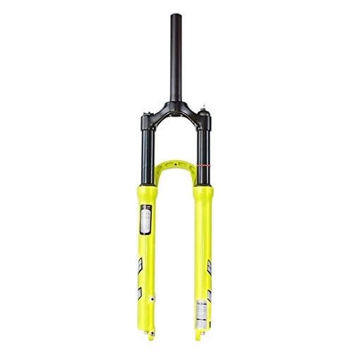 Mountain Bike Fork : XINXI-YW Bike Suspension Forks Cycling Mountain Bike Air Fork Plug Suspension 26 27.5 29 Inch 100-120mm Stroke Yellow Tapered Steerer and Straight Steerer Front Fork (Color : MULTI)