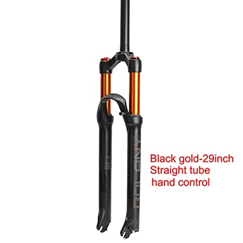 Mountain Bike Fork : xldiannaojyb MTB Bicycle Air Fork Suspension Rebound Adjustment 26 / 27.5 / 29 Lock Straight Tapered Mountain Fork For Bike Accessories (Color : Chocolate)