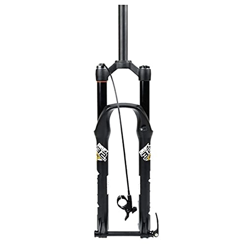 Mountain Bike Fork : XMcKJ 26 27.5 29 Inch Mountain Bike Fork DH Fork Bicycle Air Suspension Straight 1-1 / 8" Travel 135mm Discbrake Fork Through Axle 15mm RL (Color : Black, Size : 29inch)