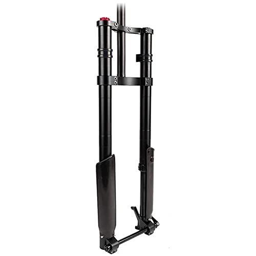 Mountain Bike Fork : XMcKJ Bike Suspension Fork 26 / 24 Inch 160mm Travel Bicycle DH Fork Magnesium Alloy Downhill Forks 15mm Through Axle 1-1 / 8" Threadless Mountain Bikes Fork (Color : Black)
