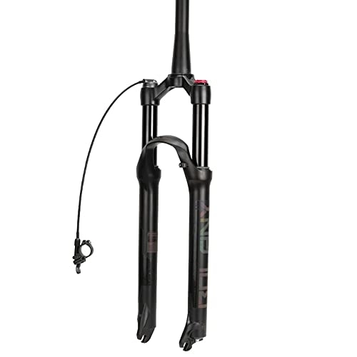 Mountain Bike Fork : XYSQ 26 27.5 29 Inch Mountain Bike Front Suspension Fork Air Damping Rebound Adjustment Travel 120mm QR 9mm Disc Brake Cone Tube (Color : Wire control, Size : 26inch)