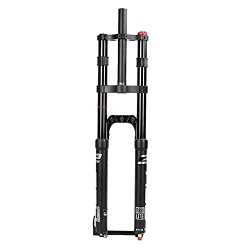 Mountain Bike Fork : XYSQ 27.5 / 29 Inch Mountain Bike Front Forks Barrel Version Damping Rebound Shoulder Air Travel 100mm Disc Brake Cycling Accessories (Size : 27.5 inch)