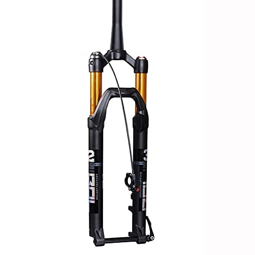 Mountain Bike Fork : XYSQ 27.5 29inch Mountain Bike Front Suspension Fork Travel 100mm Barrel Shaft Air Disc Brake Aluminum Magnesium Alloy Bicycle Accessories (Color : Wire control, Size : 27.5 inch)