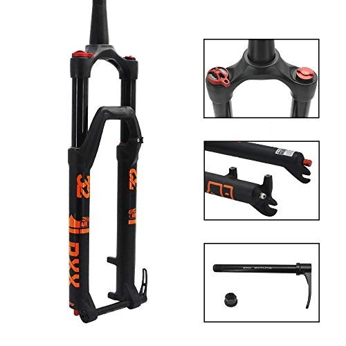 Mountain Bike Fork : XYTRADE MTB Bicycle Air Fork 27.5 29er MTB Mountain Suspension Fork Air Resilience Oil Damping Forks, Travelling: 120mm, Diameter:28.6mm, Black-29in