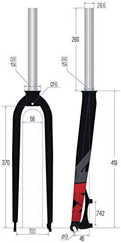 Mountain Bike Fork : XZ High Quality 1-1 / 8' 28.6Mm Suspension Fork, 27.5 / 26 inch Bike Ultra-Light Aluminum Alloy Hard Fork Travel, B, 27.5inch