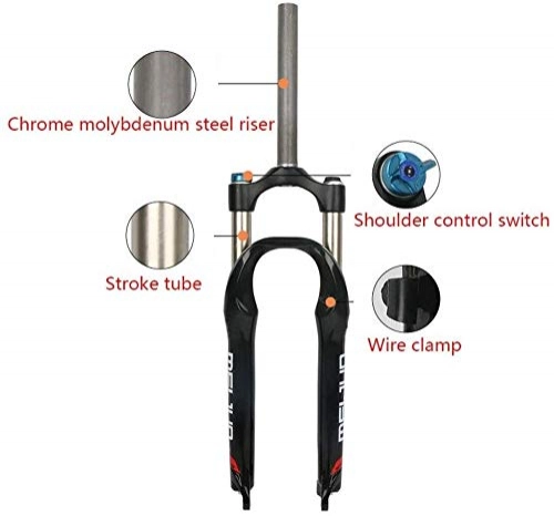 Mountain Bike Fork : XZ High Quality 26 inch Shock Fork, Aluminum Alloy Shoulder Control Lock Disc Brake Damping Adjustment 1-1 / 8" Travel, Black, 26inch