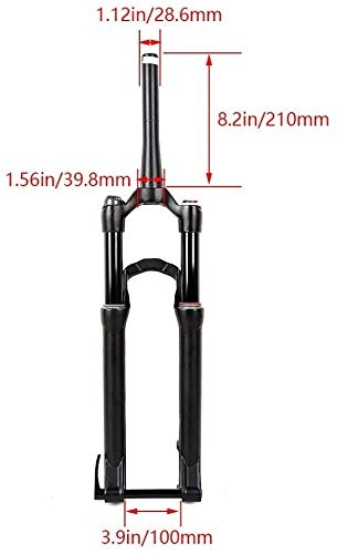 Mountain Bike Fork : XZ High Quality 27.5"Forks Agrave; Suspension, Aluminum Alloy Pneumatic Shock Absorber Fork Ratio Fast Travel, Gray, 29inch