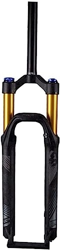 Mountain Bike Fork : YANHAO Air Suspension Fork 26 27.5 29, Front Fork Shock Absorber Mountain Bike Air Fork, Straight Tube Manual Locking (Color : Black+gold, Size : 27.5inch)