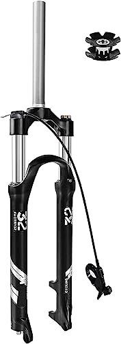 Mountain Bike Fork : YANHAO Mountain Bike Fork MTB Suspension 26 27.5 29 Inch Disc Brake, Straight Tube 1-1 / 8 (Color : Remote Lockout, Size : 29 inch)