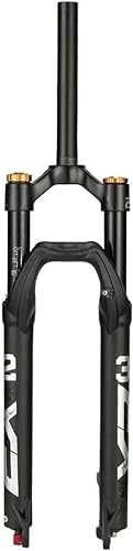 Mountain Bike Fork : YANHAO Rebound Adjust QR 9mm Travel 120mm Mountain Bike Forks, Ultralight Gas Shock XC Bicycle (Color : Black, Size : Straight-ML)