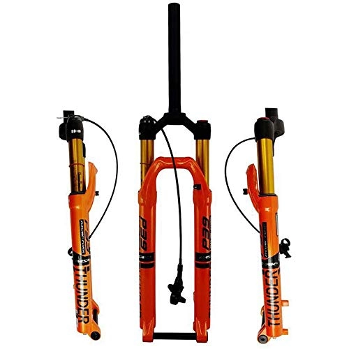 Mountain Bike Fork : YANYUN Air Fork 27.5"29" Bicycle Suspension Fork MTB 1-1 / 8" Straight Steerer 100mm Travel 15x100mm Axle Remote Lockout Bicycle Fork, Orange-29in