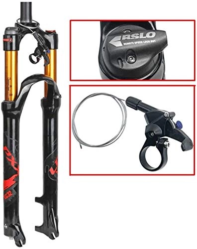 Mountain Bike Fork : YANYUN Mountain Bike Air Suspension Fork, 26 / 27.5 / 29 InchMTB Front Fork Travel 100mm Damping Disc Brake Hand Control Remote Control, A-Red-26in