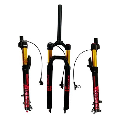 Mountain Bike Fork : YIN Bicycle Front Fork MTB Air Forks 27.5 29 Inch Magnesium Alloy Aluminum Alloy Wire Control 1-1 / 8 '' Stroke 120MM Suspension Forks (turtle And Rabbit Adjustment), Red-26 / 27.5in