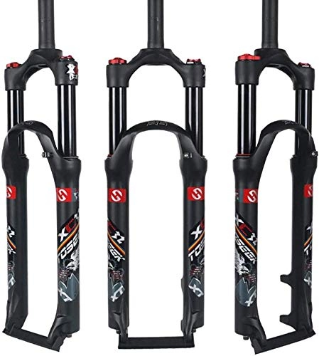 Mountain Bike Fork : YIN Cycling Suspension Fork 26 27.5 29 Inch Aluminum Alloy Bicycle Forks, Mountain Bike Double Air Chamber Front Fork Bicycle Shoulder Control Mtb Air Suspension Fork Air Fork, Black-26in
