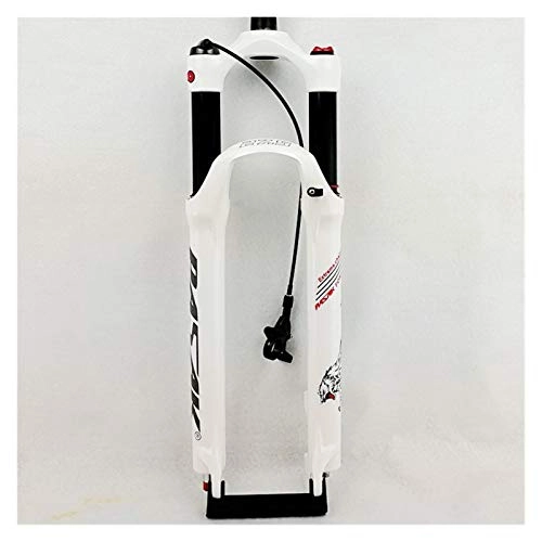 Mountain Bike Fork : yingweifeng-01 Mountain bicycle Fork 26in 27.5in 29 inch MTB bikes suspension fork air damping front fork remote and manual control HL RL Bike Front Fork (Color : 29RL gloss white)