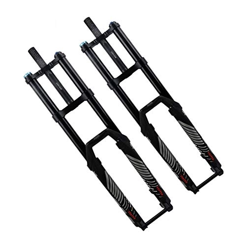 Mountain Bike Fork : yingweifeng-01 MTB AM DH Bicycle Air Fork Double Shoulder Mountain Bike Fork 27.5 29inch Thru Axis 140 Travel Suspension Oil and Gas Fork Bike Front Fork (Color : 27.5 Black)