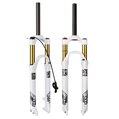 Mountain Bike Fork : YINLIN MTB Suspension Fork Air Fork 26 27.5 29inch, Travel 120mm Rebound Adjustment Quick Release QR Tapered Straight Tube for XC Offroad, Mountain Bike, Downhill Cycling Straight-26in