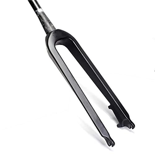 Mountain Bike Fork : YMSHD bicycle rigid fork mountain cone tube front fork fiber bicycle hard fork disc brake black tube front fork bicycle accessories suspension fork
