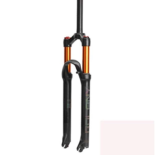 Mountain Bike Fork : YMSHD Mountain Bike Front Fork With Air Suspension Fork Adjusting Rebound, Aluminum Alloy, Double Shoulder Steering With Straight Tube, Travel 100mm, For Bicycle Mtb, Gold-26In