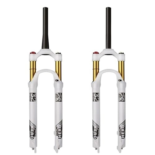 Mountain Bike Fork : YOIQI Bike Forks 1 Pcs Mountain Bike Air Fork Suspension Plug Magnesium Alloy Air Fork 26 27.5 29 Inch 120-120MM Mtb Forks (Color : Tube by Wire)