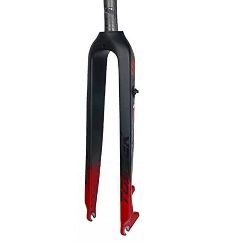 Mountain Bike Fork : YouLpoet Bicycle Accessories Carbon Fiber Cone Tube Mountain Bike Front Fork Bicycle Hard Fork Disc Brake 26 Inch 27.5 Inch 29 Inch, Red, 29IN