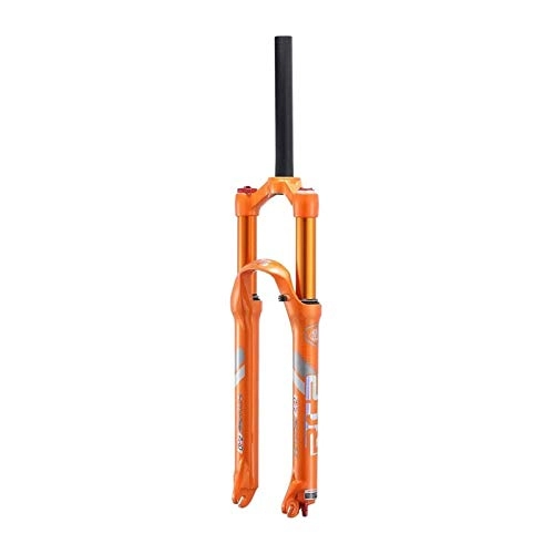Mountain Bike Fork : YQQQQ Moutain Bike Front Fork 26 Inch, MTB Suspension Fork 27.5", Bicycle Air Fork, 120mm Travel, 9mm QR (Color : Orange, Size : 29inch)